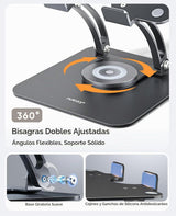 Nulaxy Soporte ergonómico giratorio de 360° para computadora portát...