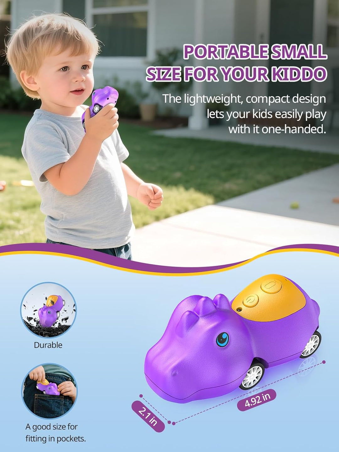 Inspireyes Walkie Talkies de dinosaurio para niños recargables, aut...
