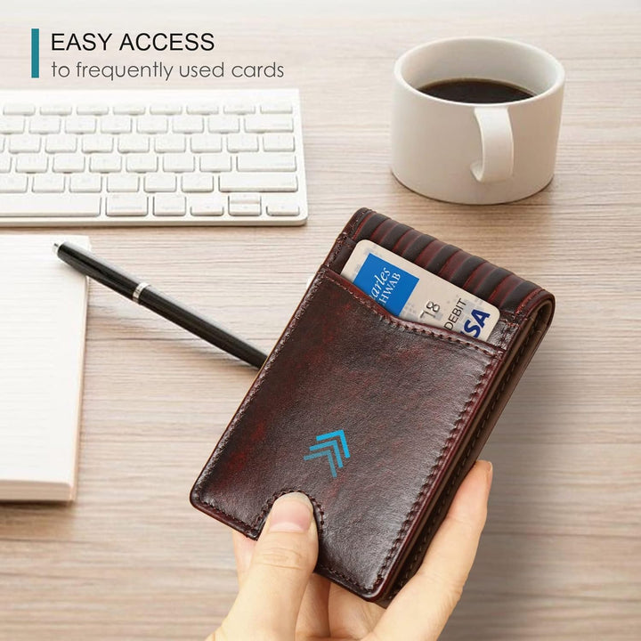 Cartera Pefiam de cuero de grano completo para hombres - Cartera de...