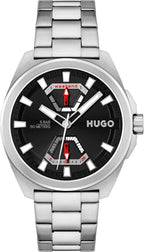 HUGO #Expose 1530242 - Reloj multifunción de acero inoxidable y pulsera de eslabones para hombre, color: plateado (modelo: 1530242)