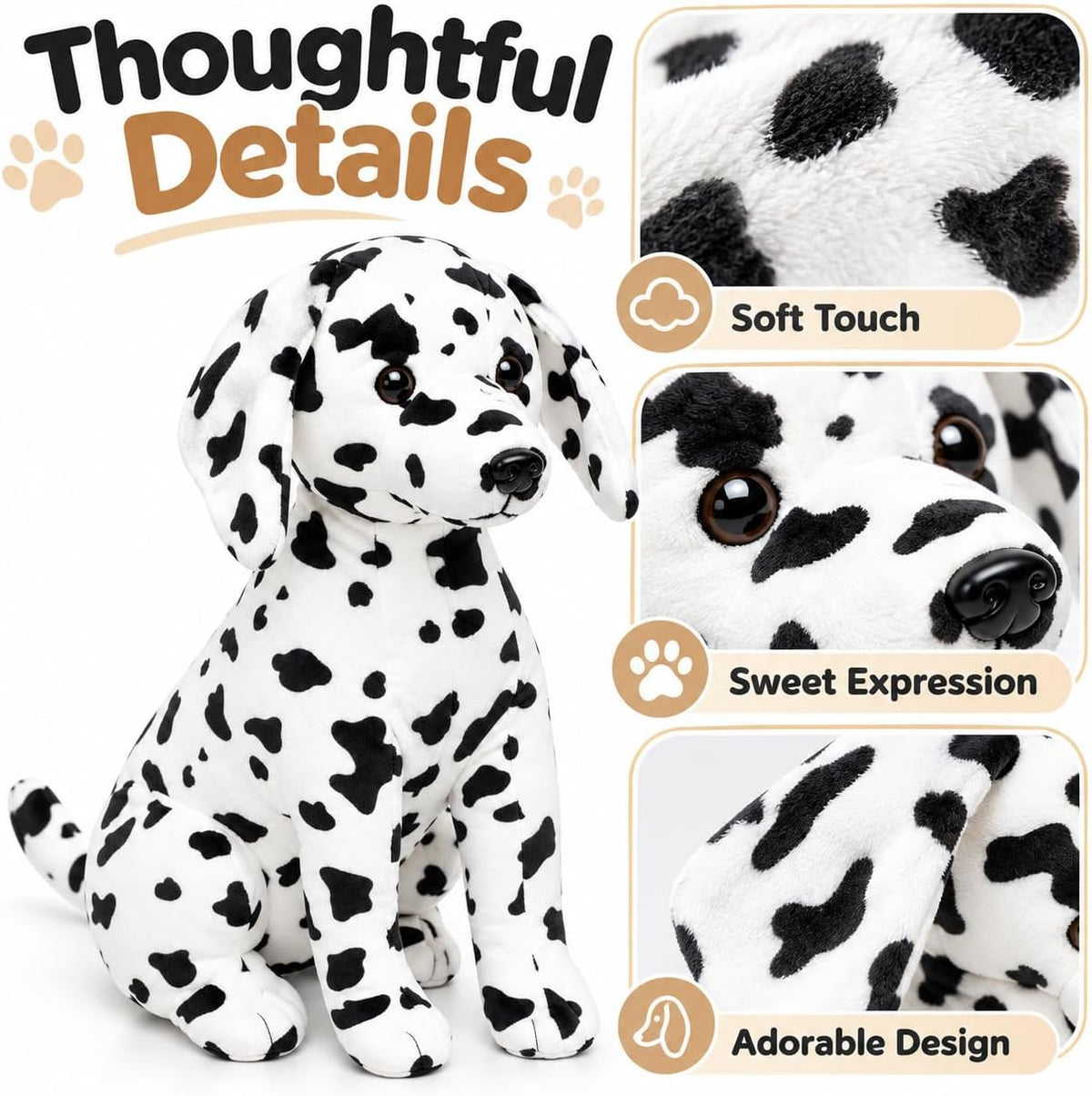 Juguetes de peluche dálmatas, 12 pulgadas