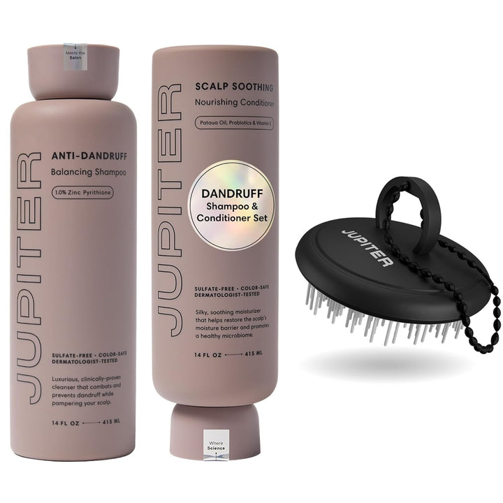 Jupiter Champú anticaspa, acondicionador y exfoliante de cuero cabe...