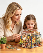 Rolife Kit de Casa en Miniatura DIY Tienda de Flores, Kit de Casa Pequeña para Adultos para Construir, Kit de Fabricación de Mini Casa con Muebles, Decoraciones de Halloween/Navidad/Regalos para
