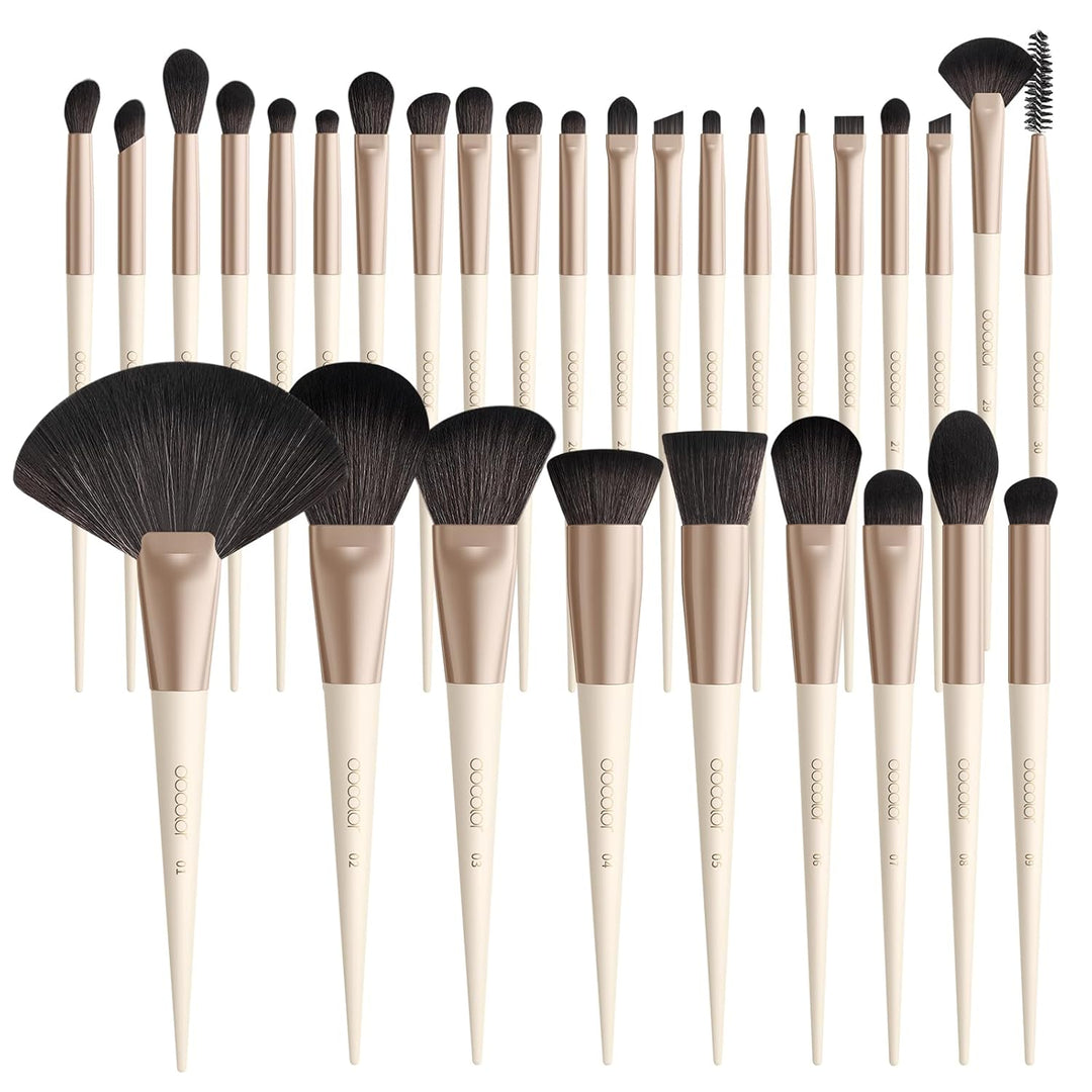 docolor - Juego de 30 brochas de maquillaje profesionales Kabuki si...
