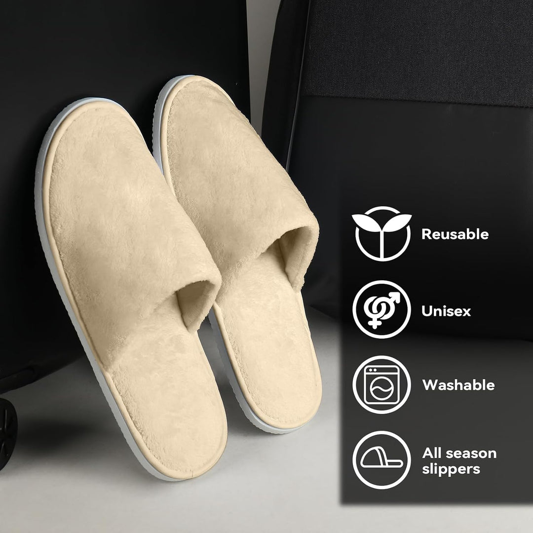 QatmMkt - 10 pares de pantuflas desechables unisex para invitados,...
