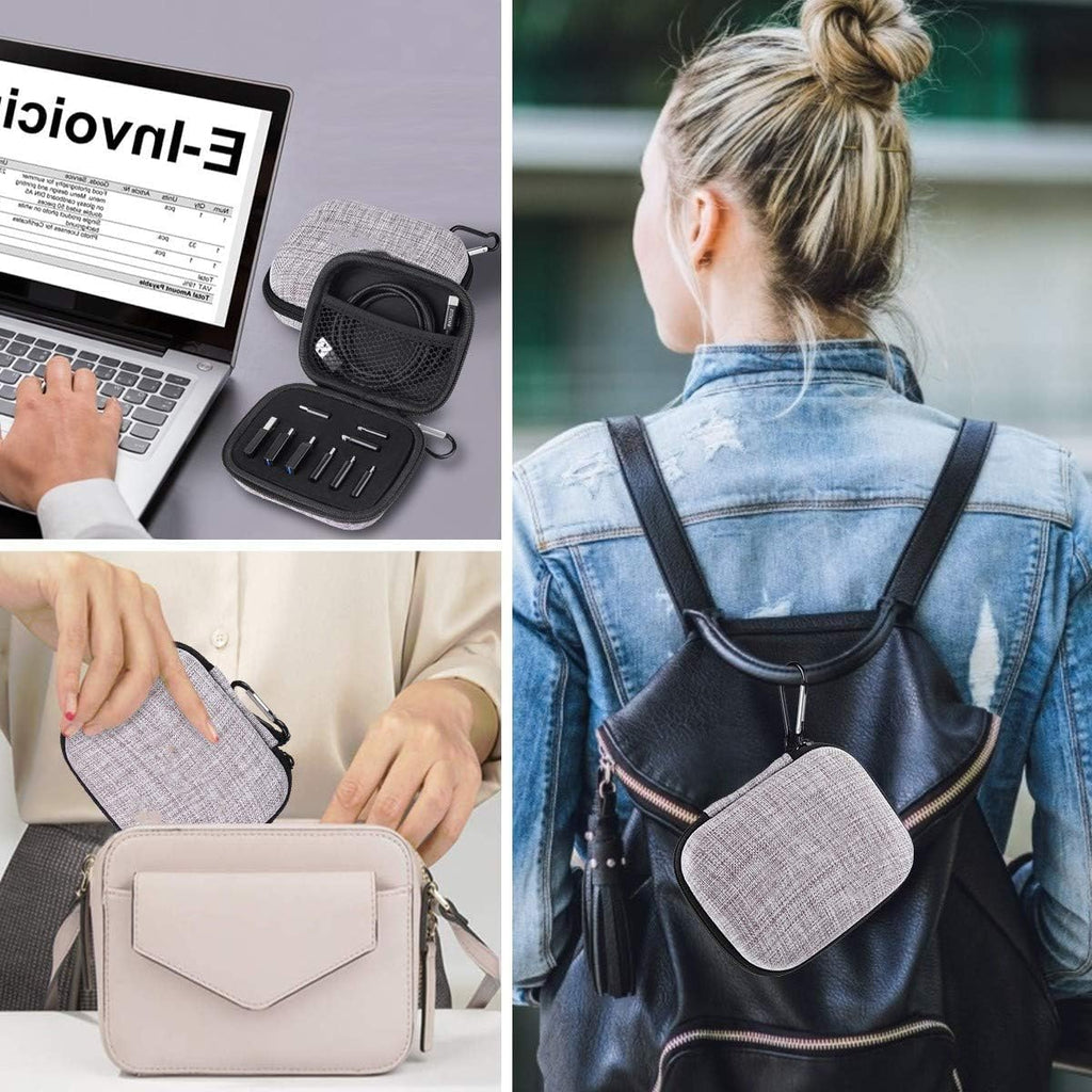 Kit de adaptador tipo C de 10 piezas, compatible con adaptador micro USB/tipo C/USB OTG, estuche de viaje con mosquetón, incluye cable USB tipo C