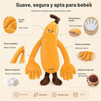 Banana Baby - Juguete de peluche calmante con suave vibración de 3 velocidades, brazos largos para abrazar, inserto cálido extraíble, lindo muñeco de peluche para niñas y niños