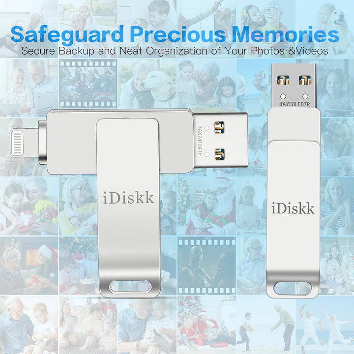 iDiskk Memoria USB de 256GB para Almacenamiento de Fotos de iPhone...
