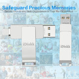 iDiskk 512GB Certificado Mfi, Unidad Flash para iPhone, Fotos y Vid...