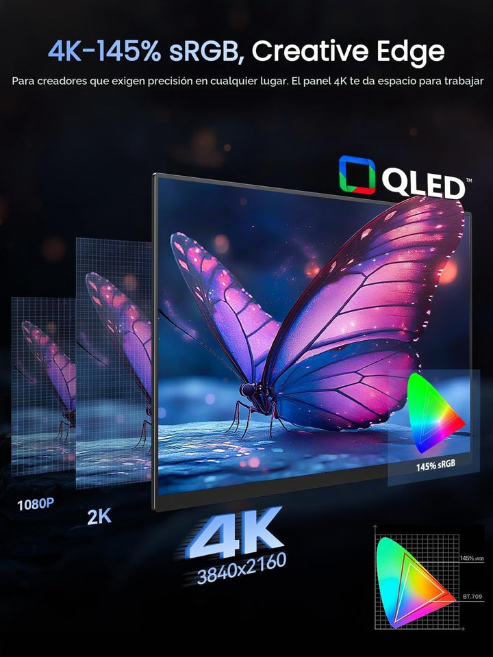 UPERFECT Monitor portátil 4K 120HZ QLED de 17.3 pulgadas | Monitor...