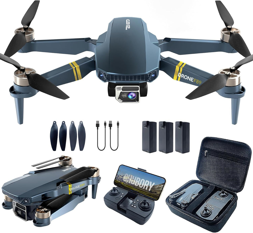 Dron GPS con cámara EIS 4K para adultos, drones RC con pantalla HD de 4.5 pulgadas en el controlador, retorno automático, 3 baterías para 90 minutos de tiempo de vuelo, transmisión de rango de control
