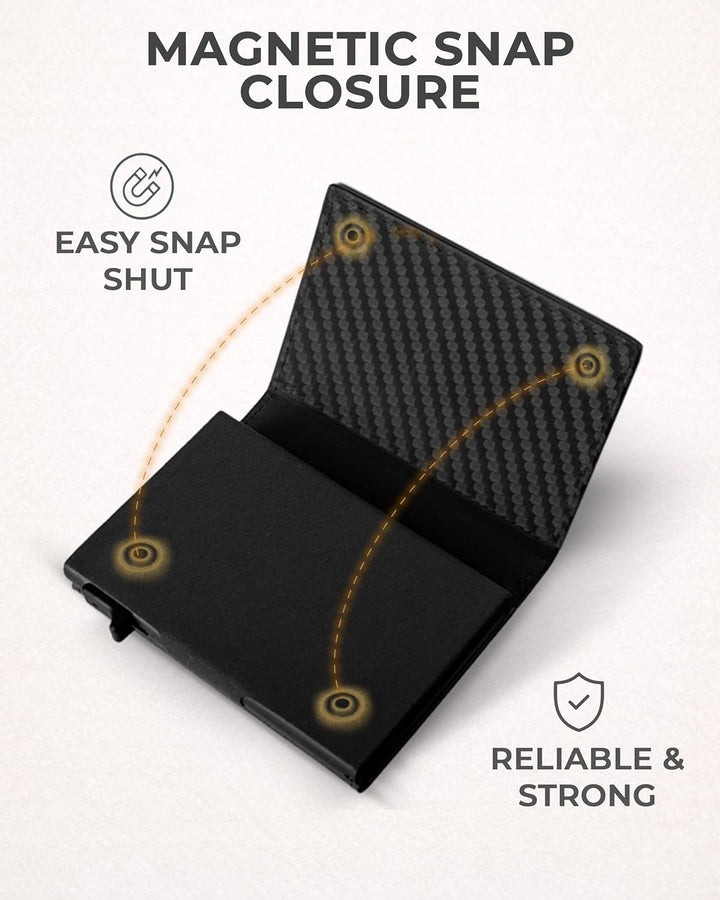 TopMost Billetera desplegable de cuero genuino para hombres, soport...