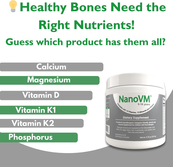 NanoVM 9-18 Años, Multivitamínico para Niños Libre de Alérgenos, Vi...