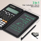 NEWYES Calculadoras científicas recargables 991ES MAX, 417 funciones, pizarra de escritura, estuche duro plegable, pantalla de 4 líneas con escritura avanzada, calculadoras para estudiantes de