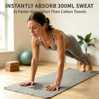 Paquete de 2 toallas antideslizantes para esterilla de yoga caliente con puntos de agarre, 72 x 24 pulgadas, toalla de microfibra súper absorbente para yoga caliente, pilates, entrenamiento