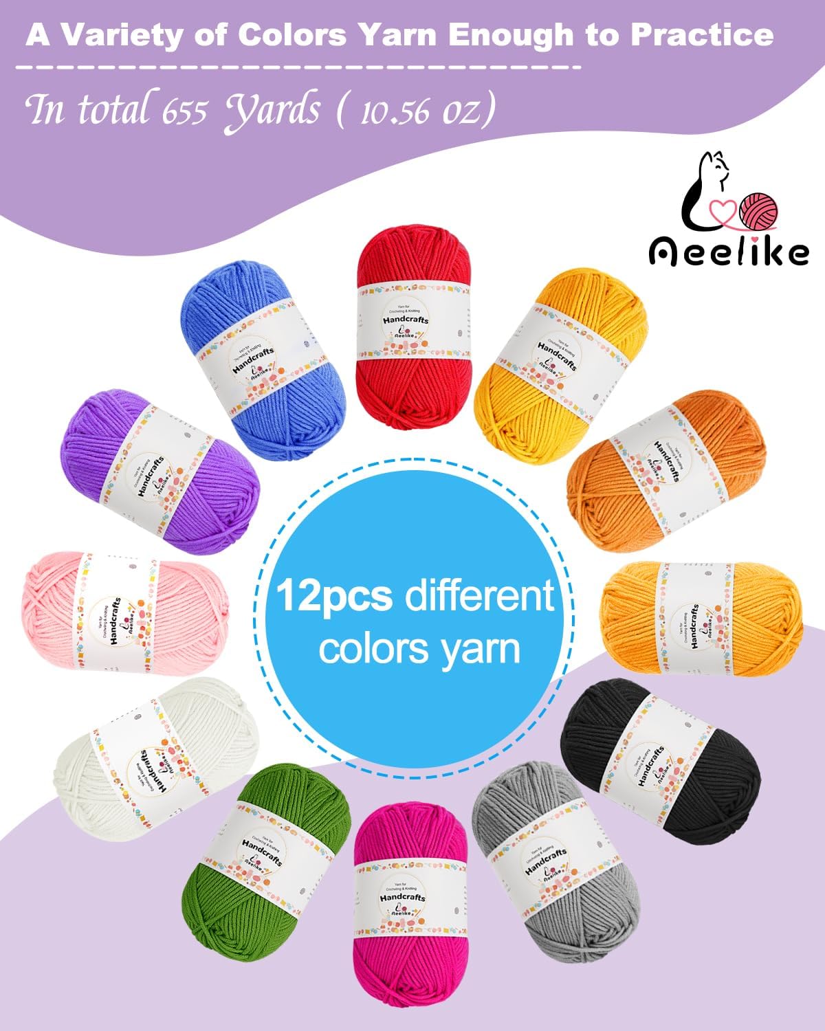 Aeelike Crochet Kit para Beginners Adults Kids, Complete Crochet Set, Purple
