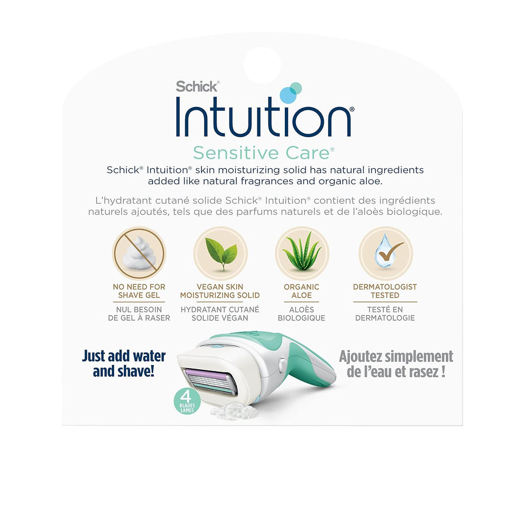 INTUITION Schick - Recambio de cuchillas de afeitar para piel sensi...