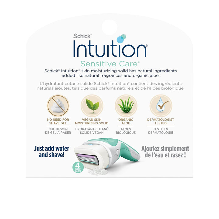 INTUITION Schick - Recambio de cuchillas de afeitar para piel sensi...