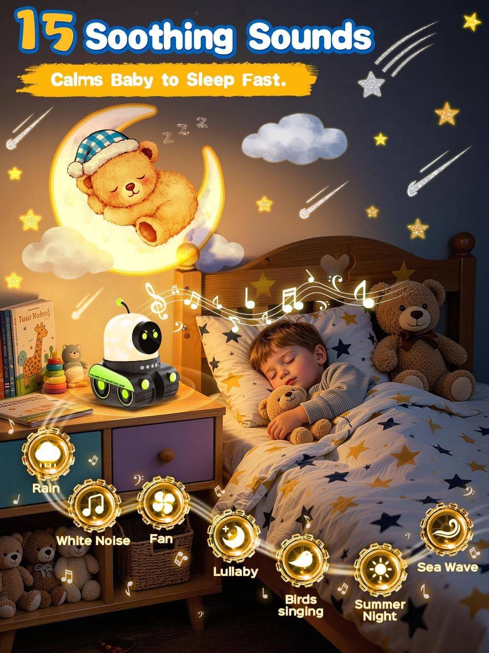 Montessori Toys para Boys 1-3 Year Old Gifts,19 Films Train Projector Light
