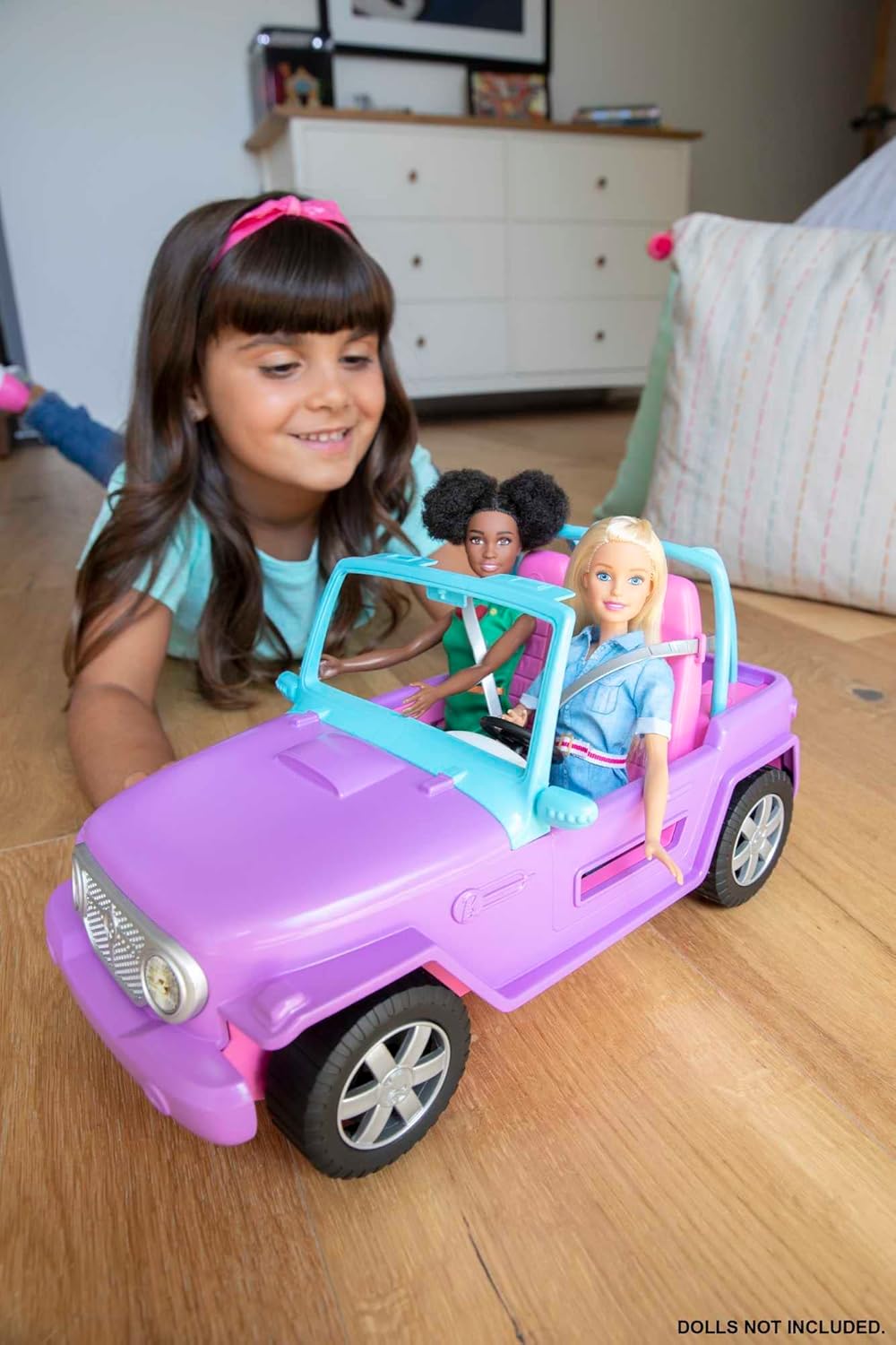 Barbie - Vehículo todo terreno color morado con asientos