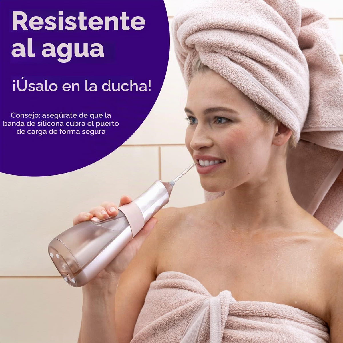 BURST Water Flosser Eléctrico para limpieza de dientes (3 modos/Blanco)