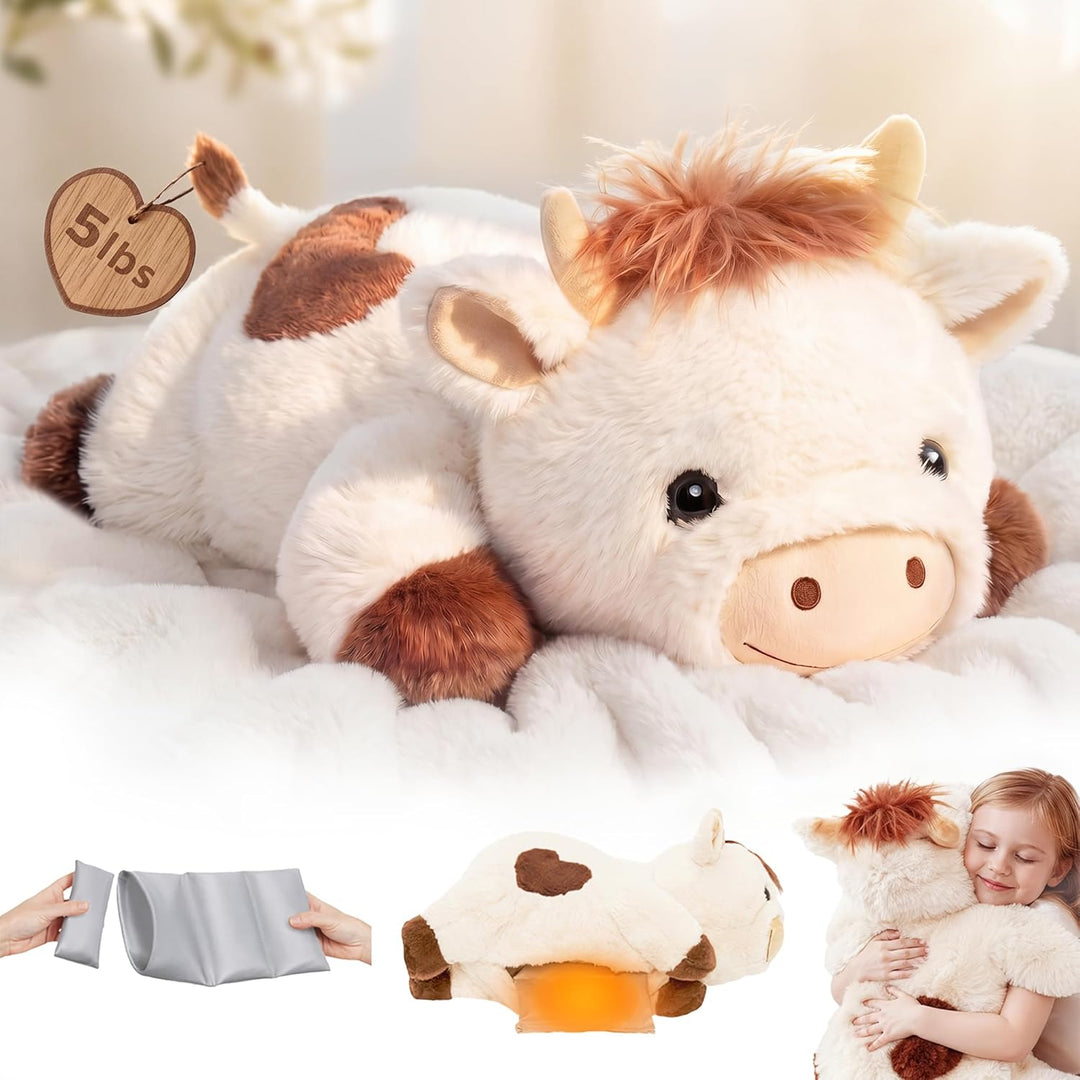 Mewaii - Animales de peluche ponderados con almohada calefactable m...