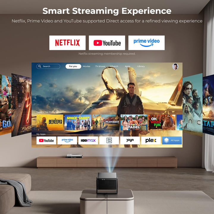 ELEPHAS Proyector inteligente 4K con WiFi y Bluetooth, compatible c...