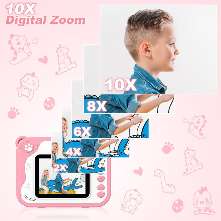 Cámara para Niños Impresión Instantánea, Dinosaurio, Cámara Digital...