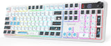 Redragon Teclado inalámbrico K526 PRO RGB para juegos, 104 teclas d...