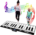 SUNLIN Alfombrilla de piano de 6 pies, tapete de teclado de piso: 24 teclas, 10 demostraciones, 8 sonidos de instrumentos, grabación y reproducción, juguetes musicales interactivos gigantes, regalos