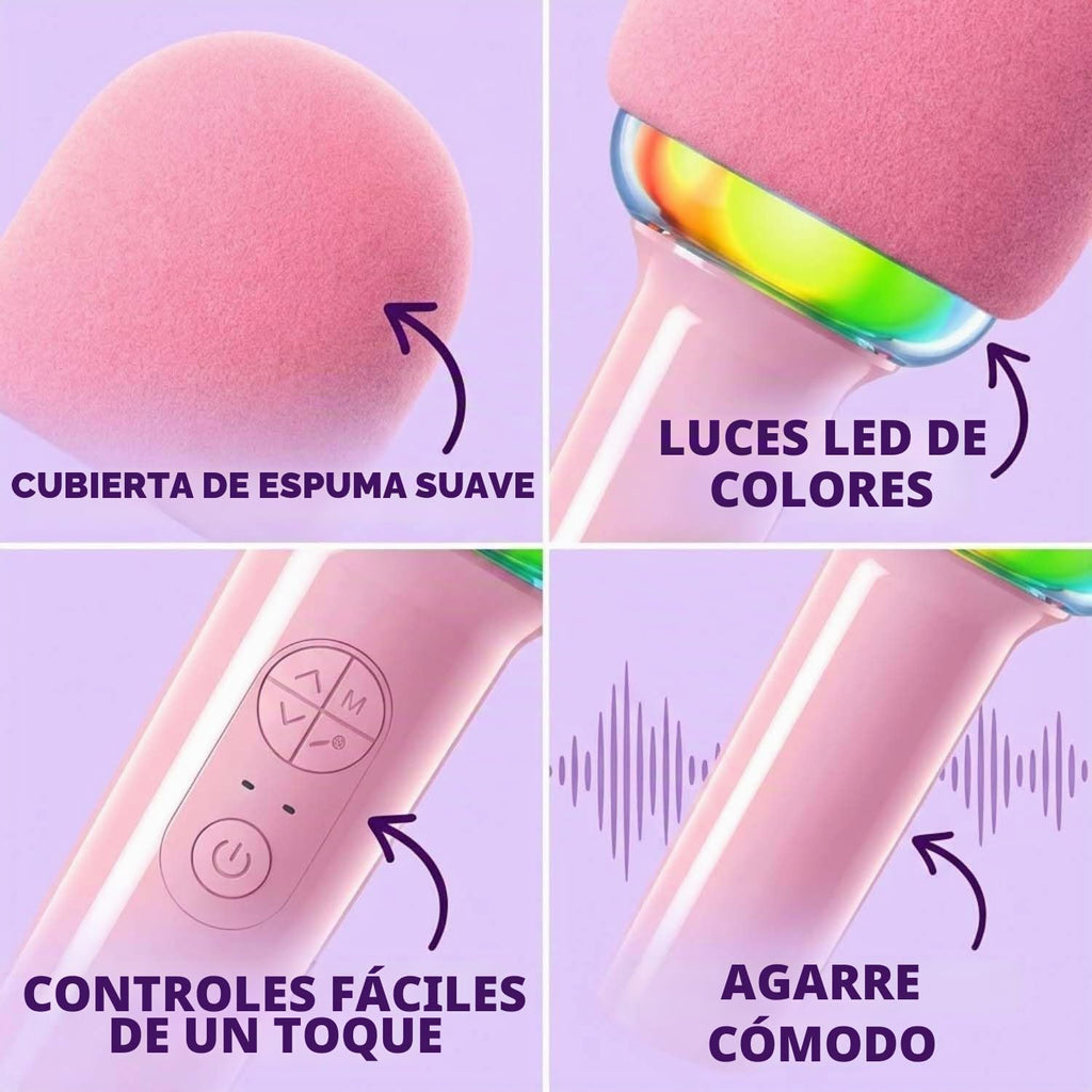 Joomie - Micrófono de karaoke para niños de 3 a 10 años, micrófono inalámbrico Bluetooth y altavoz