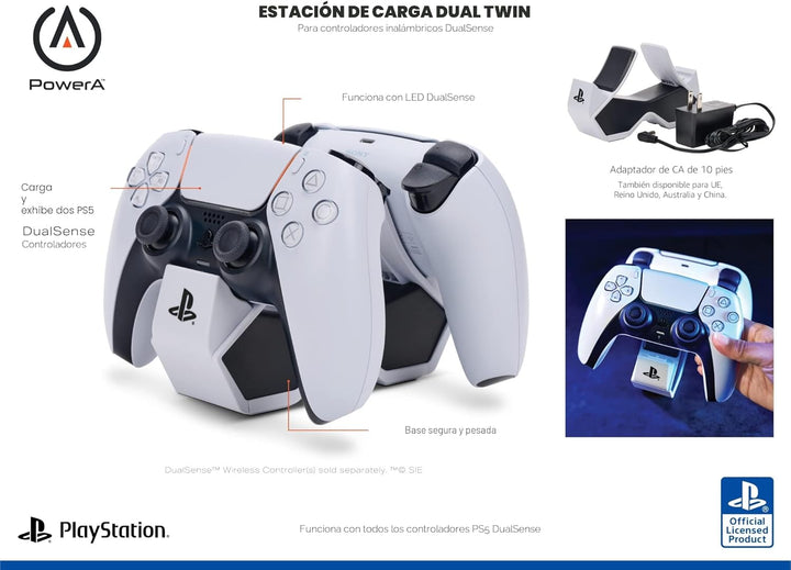 PowerA Twin Charging Station for Dualsense Wireless Controllers, Du...