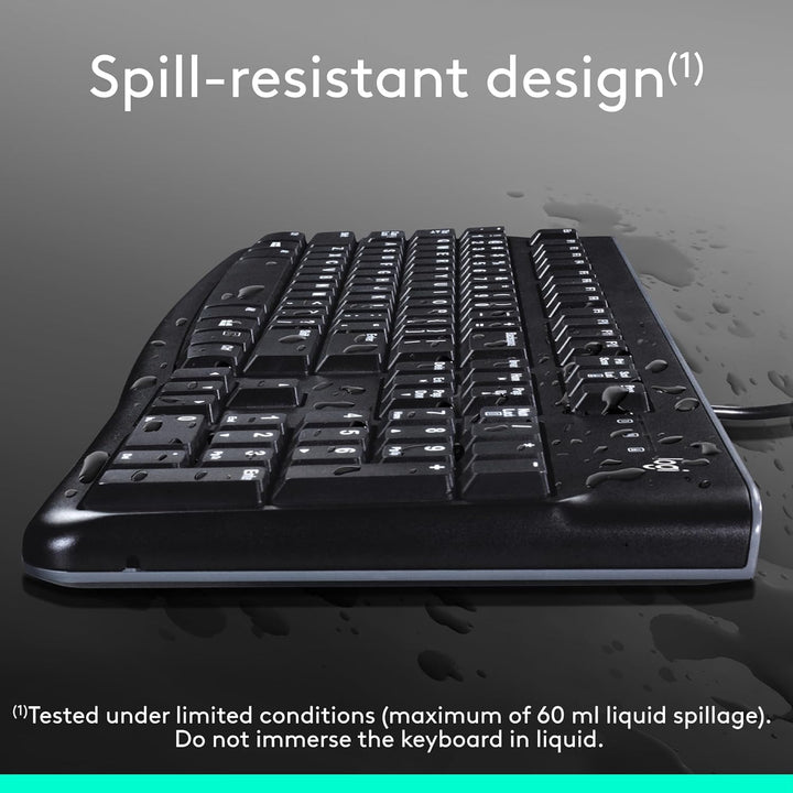 K120 teclado ergonómico de escritorio con cable USB negro
