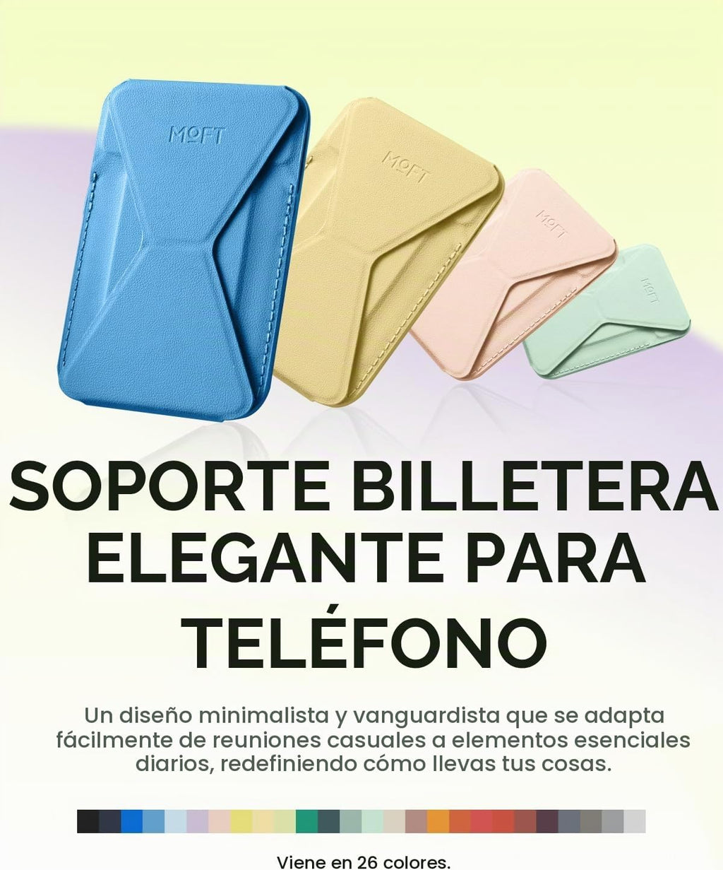 MOFT - Soporte magnético para cartera compatible con iPhone 18/17/16/15/14/13, ajuste de ángulo, soporte de teléfono compatible con MOVAS