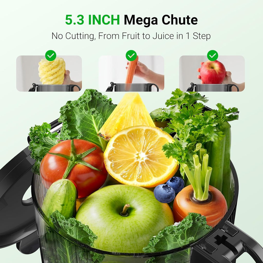 Aeitto Máquinas exprimidoras, canal de alimentación grande de 5.3 pulgadas