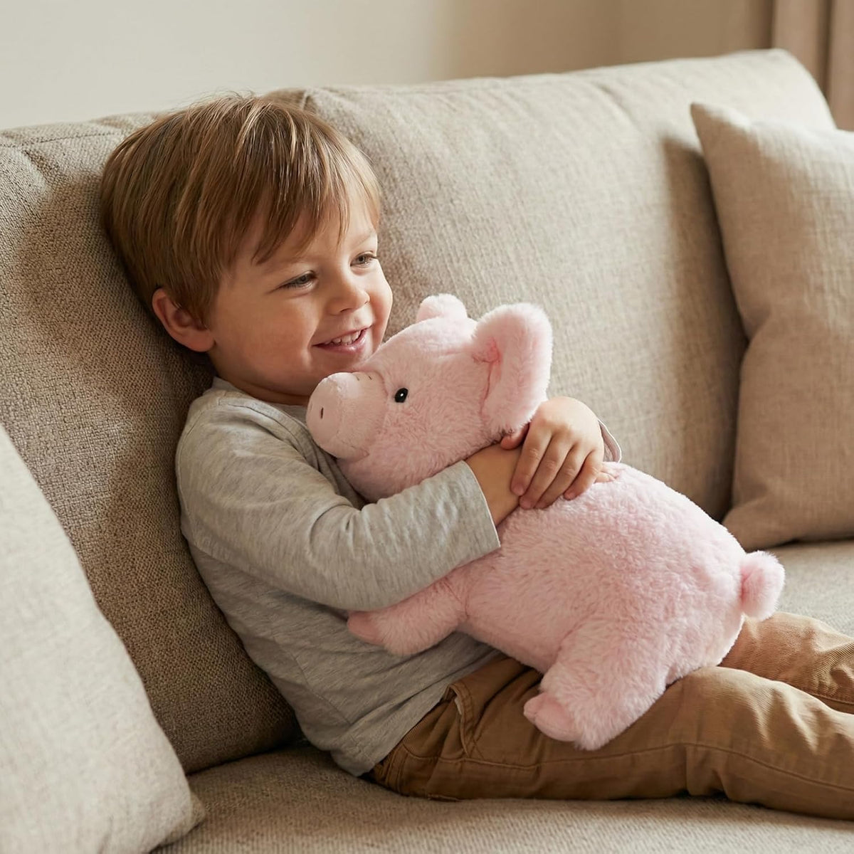 Juguete de peluche de cerdo rosa, 12 pulgadas