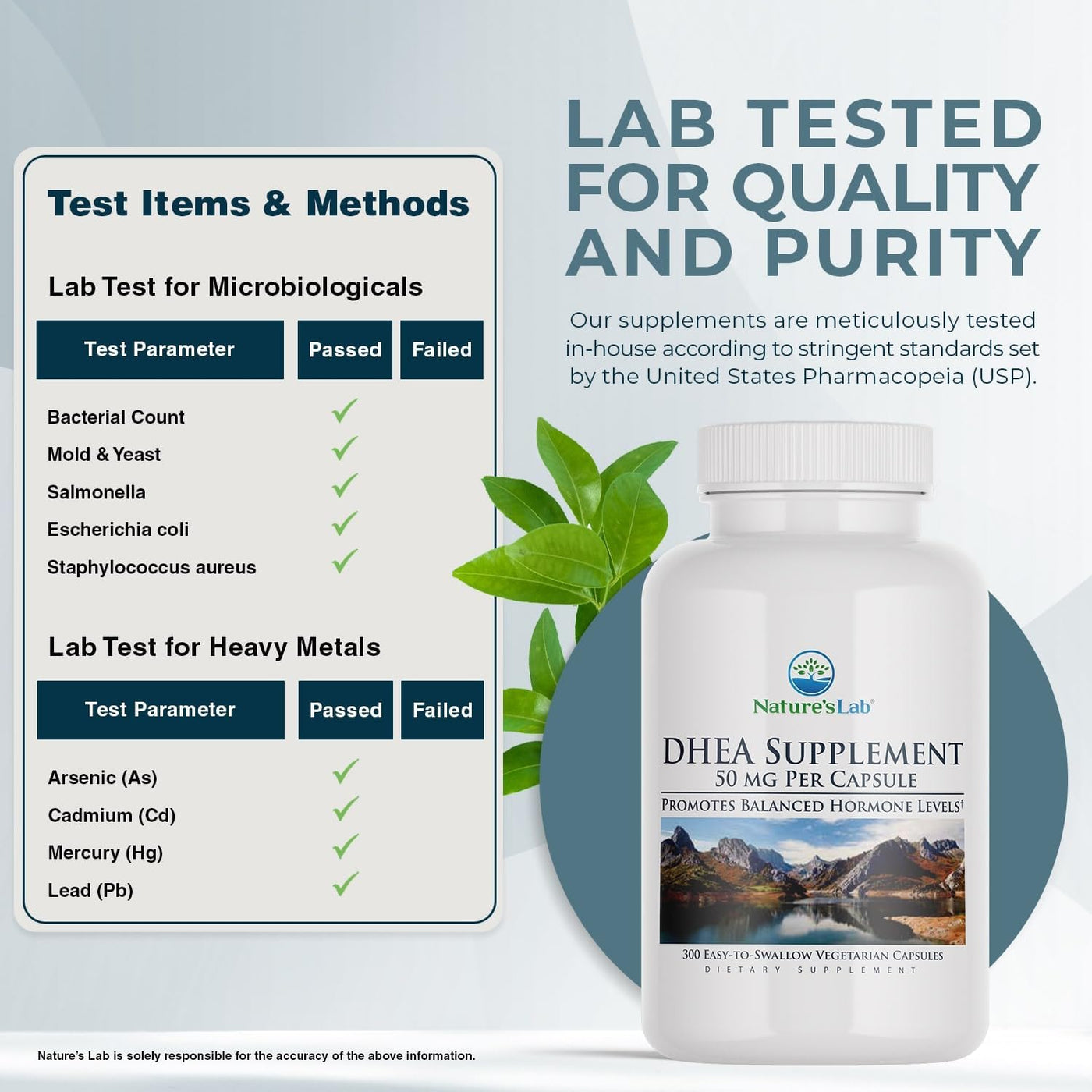 Nature's Lab Suplemento DHEA de 50 mg, promueve niveles hormona...
