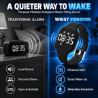 Reloj despertador para personas que duermen pesadas, pulsera vibratoria, reloj silencioso, pulsera para adolescentes, sordos, adultos, agitador de cama, viaje, temporizador digital