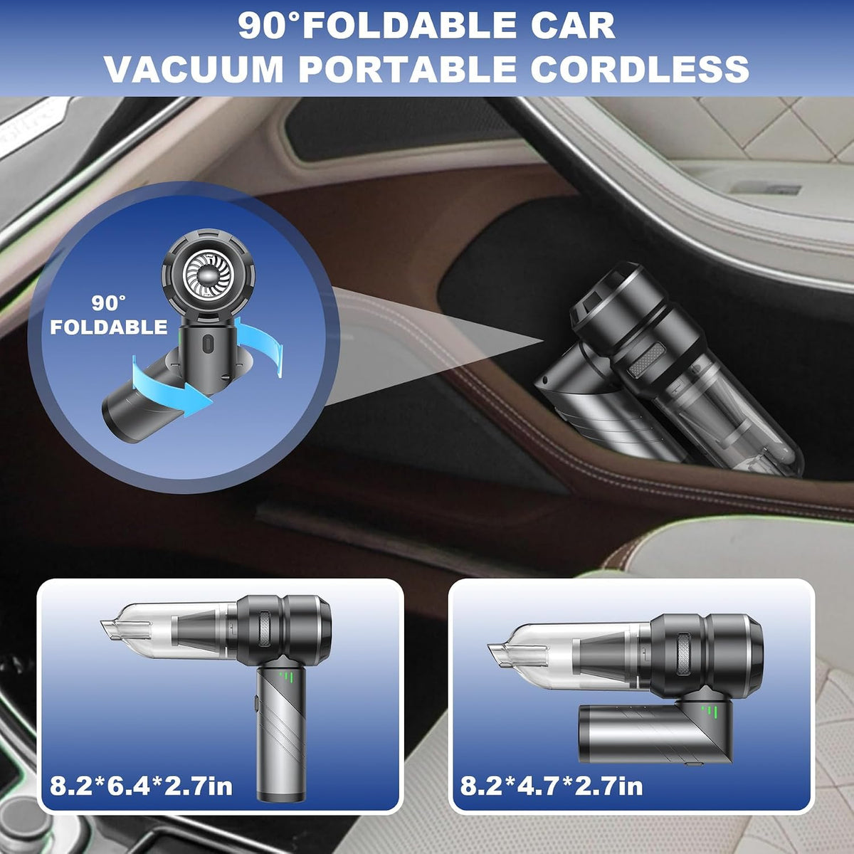 Aspiradora de coche portátil inalámbrica, mini aspiradora, aspiradora de mano inalámbrica