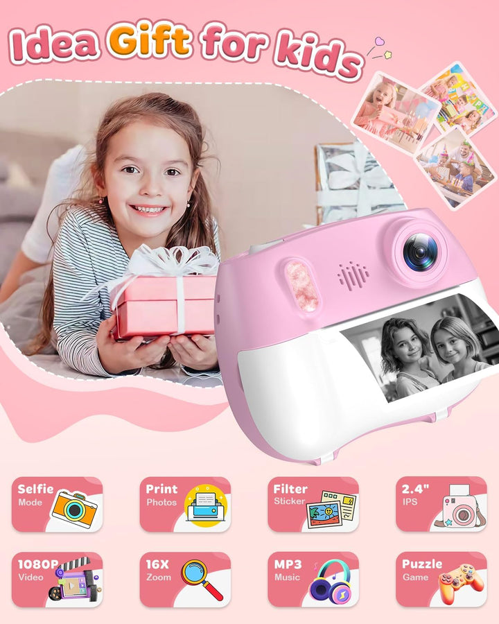Cámara de impresión instantánea para niños de 3 a 10 años - Cámara...