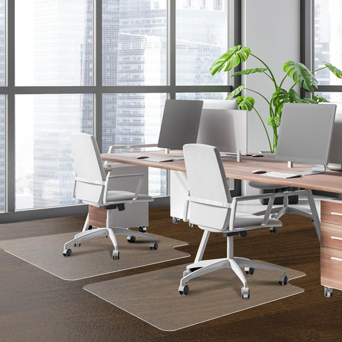 Lámpara Alfombrilla para silla de oficina para suelos de madera dura - 36"x47" Alfombrillas para silla de escritorio Protector de suelo para el hogar Resistente - Fácil de limpiar