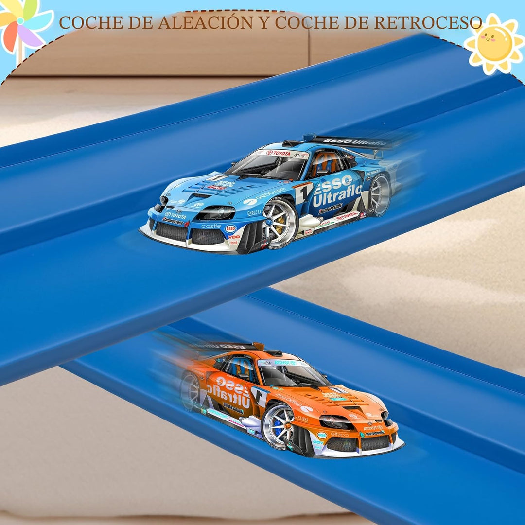 Flex Track - Juego de iniciación de 15 pies, pista de rampa flexibl...