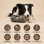 Juguete congelado todo en uno para perros con molde extraíble, juguete de enriquecimiento para masticar y lamer para estimulación mental, indestructible para masticadores agresivos, fibra de
