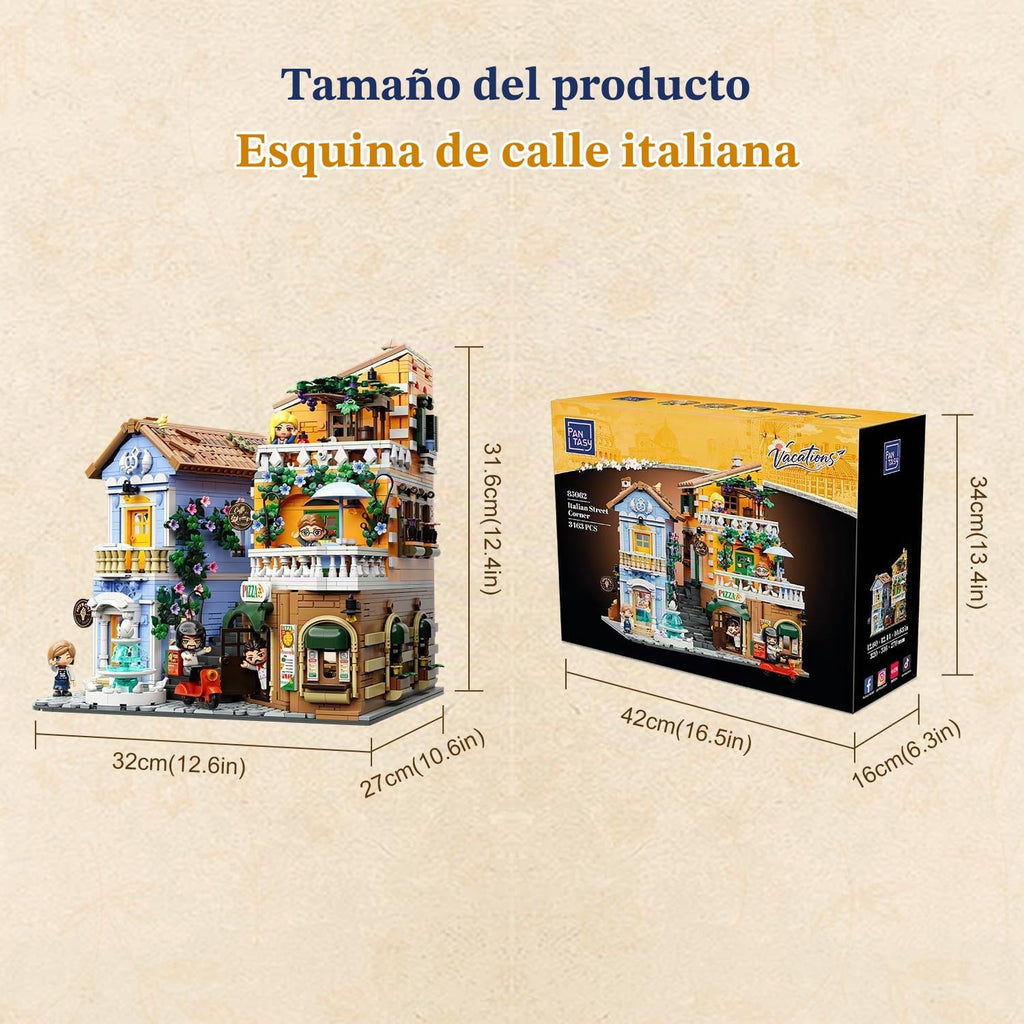 PANTASY Juego de construcción de esquina italiana para adultos, modelo