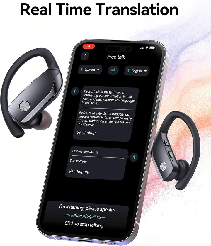bmani Auriculares inalámbricos con Bluetooth con pantalla LED de 80...