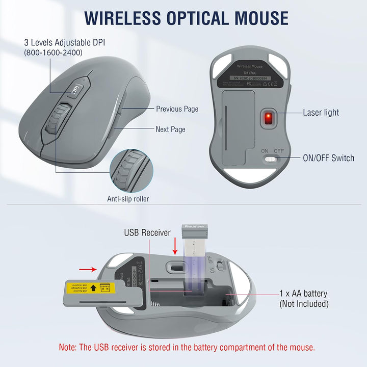 EDJO - Combo de teclado y mouse inalámbricos, teclado ergonómico de...