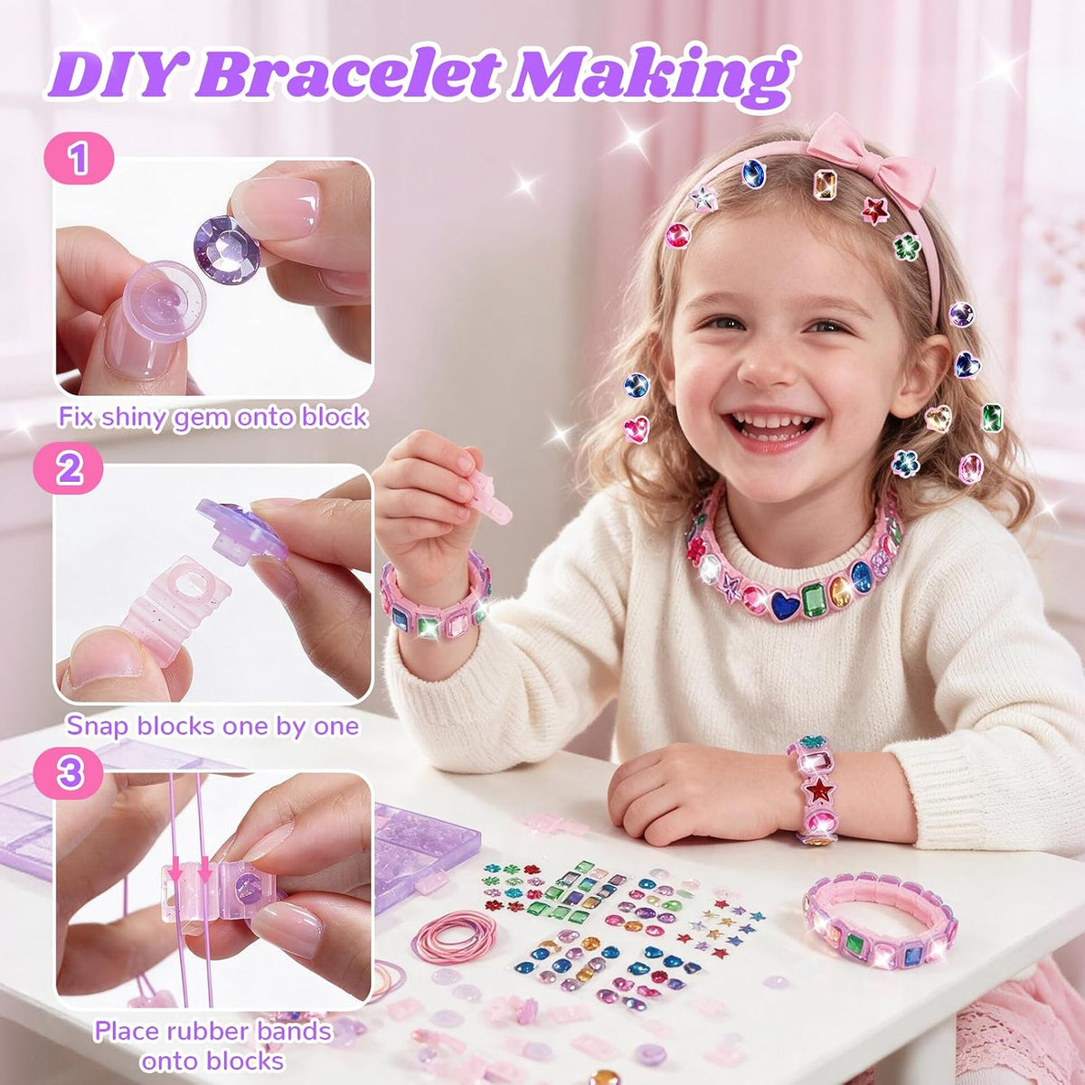 AOSITE Kit de fabricación de pulseras de la amistad para niñas de 4 a 12