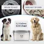 Cuencos de acero inoxidable para perros grandes, cuencos metálicos de alta capacidad para comida de perros, cuenco de comida y agua para perros grandes, extra grandes y grandes, 3.2 galones