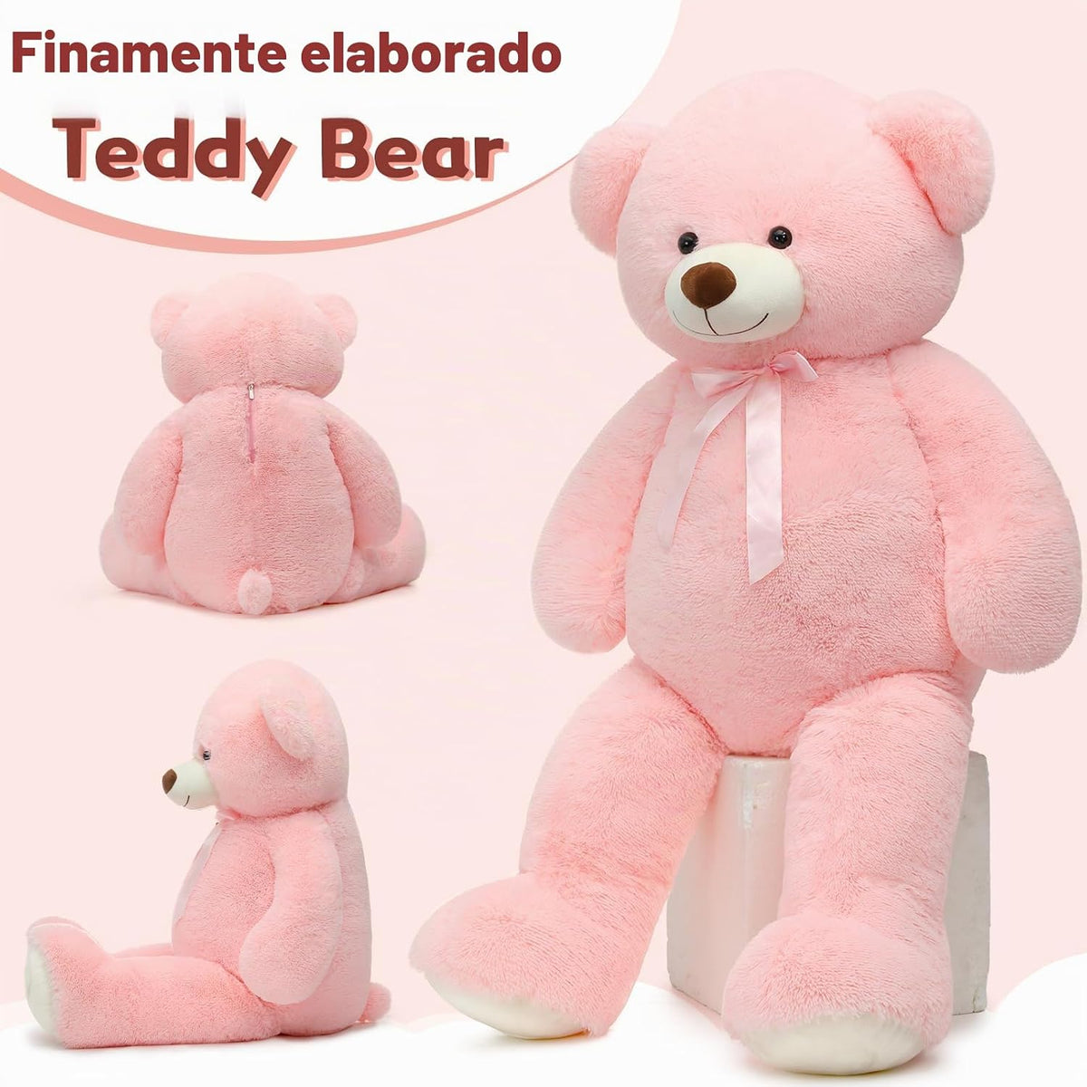 Tezituor 52 Inch Giant Pink Teddy Bear Stuffed Animal