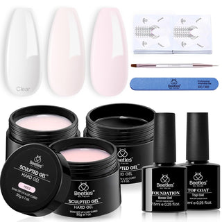 Beetles Gel Constructor para Uñas - 3 Colores 9 en 1 Kit de Extensi...